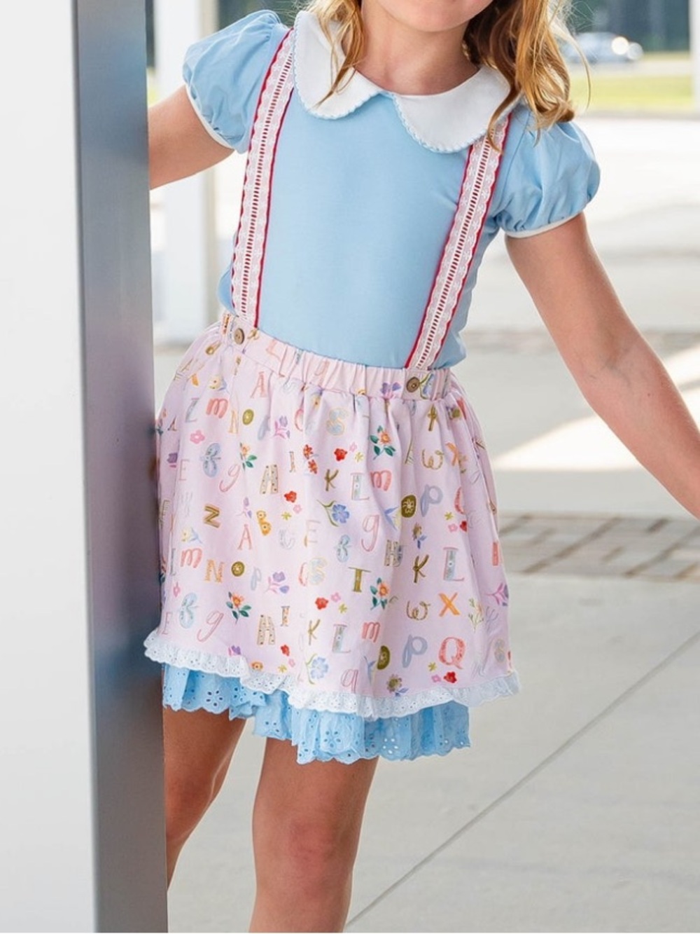 Love and Grow Clothing Co -  ABC Overall Skirt - 5Y